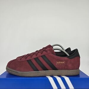 adidas Stadt  Men's Suede Burgundy Shoes Size 10.5 New JQ9009